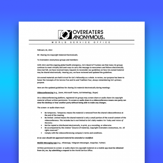 Updated Virtual Meeting Guidelines